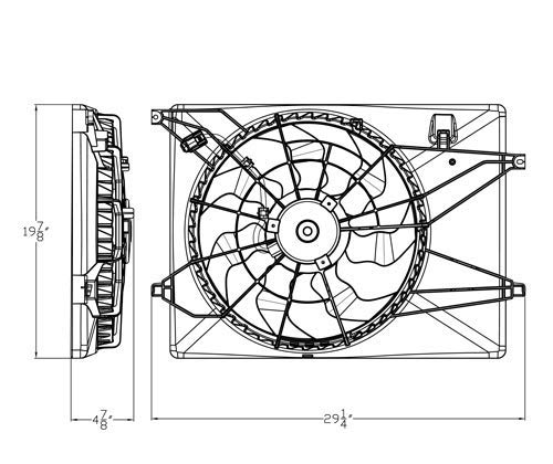 Replacement TYC 623920 Cooling Fan Assembly for KIA SORENTO