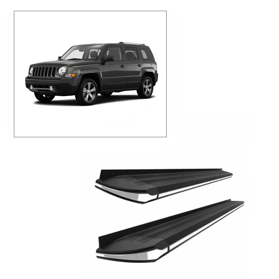 Black Aluminum Black Horse Exceed Running Boards Compatible with 2011-2019 Jeep Compass&2007-2016 Jeep Patriot