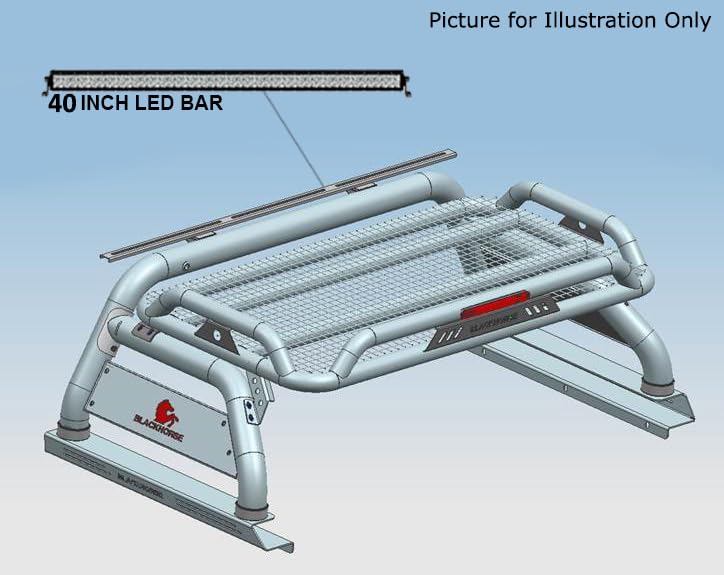 Atlas Roll Bar Black Horse W/40 in LED Light Bar Compatible with 2005-2021 Nissan Frontier-ATRB7BK-KIT