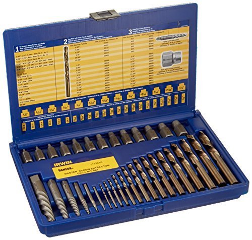 Hanson Irwin Tools Screw Extractor and Drill Bit Set, 35 Piece, 11135ZR