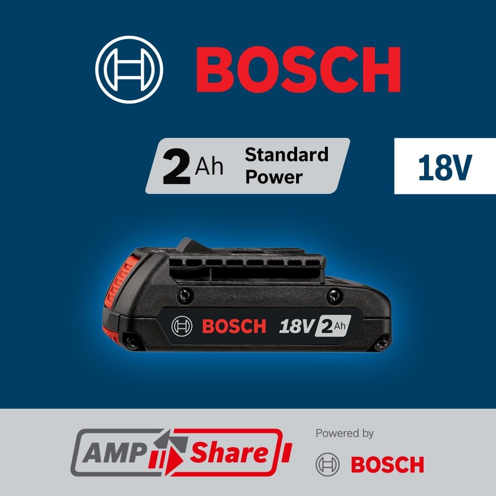 18V Bosch BAT612-2PK Lithium-Ion 2 Ah Standard Power Batteries, 2-Pack