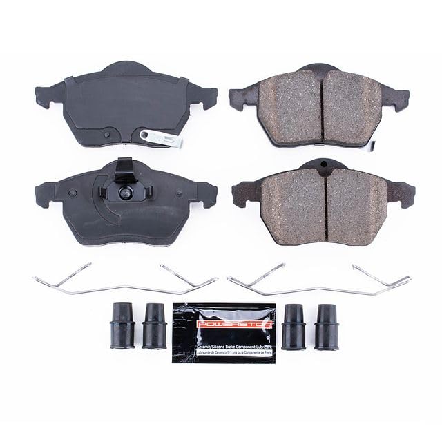 Power Stop Z23-819 Z23 Evolution Sport Carbon Fiber Infused Ceramic Brake Pads with Hardware For Saab 9-3, Saab 9-5, L100, L200, L300, LW200, LW300 [Model Specific]