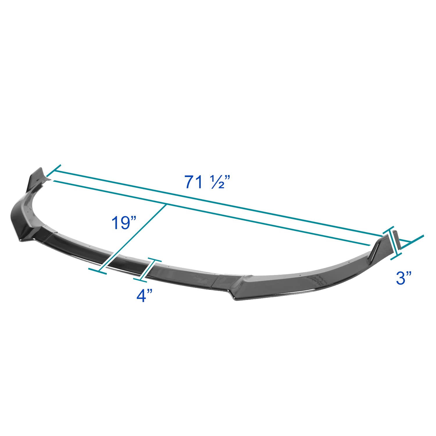 Glossy Black Spec-D Tuning Front Bumper Lip Splitter Spoiler 3PC Compatible with 2018-2021 Kia Stinger