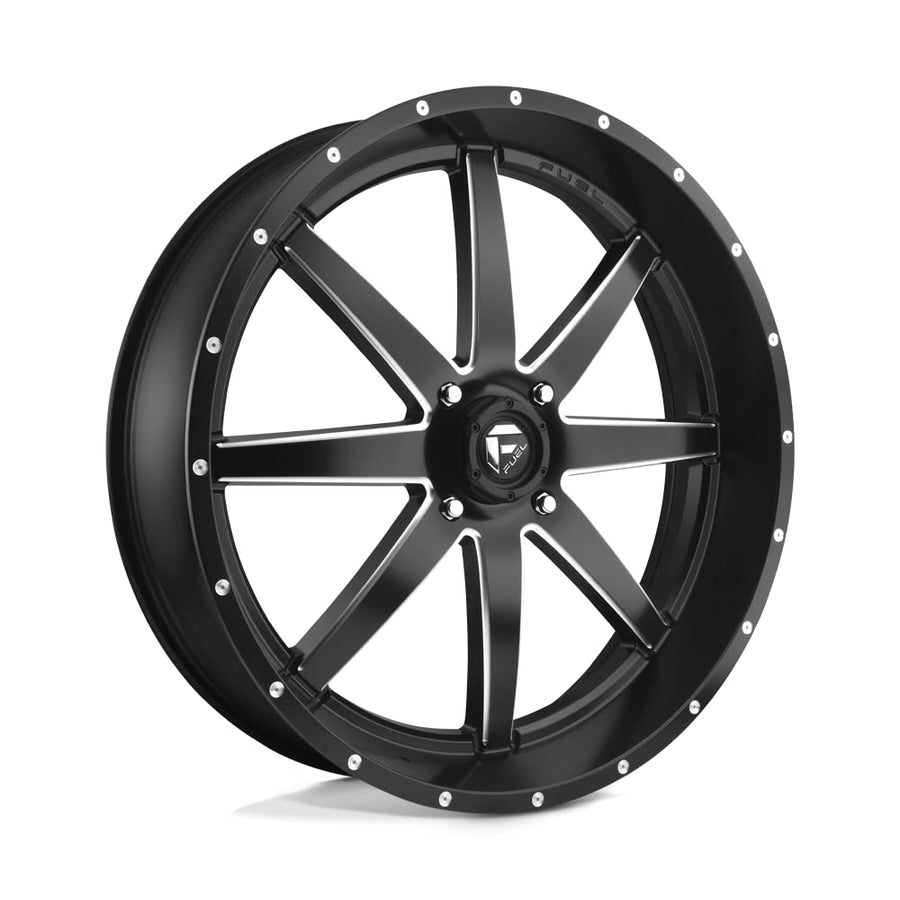 UTV Fuel D538 Maverick 26x7 4x136 +13mm Black/Milled Wheel Rim 26" Inch D5382670A644