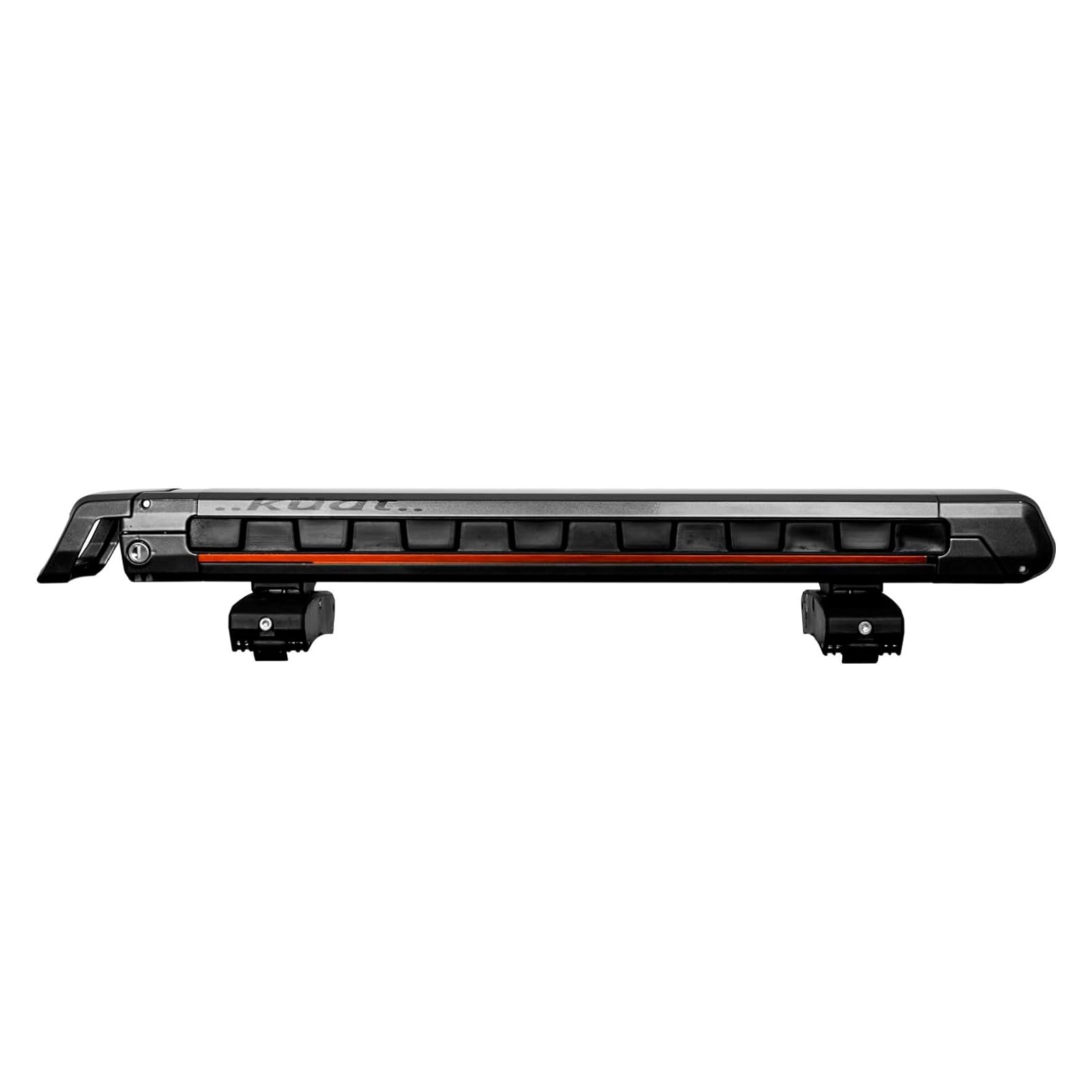 Grip 4 KUAT Durable Universal Car SUV Rooftop Crossbars Mounted Winter Sports Gear Hauling Transportation Slide-Out Locking Clamshell Rack, Fits 6 Skis/4 Snowboards - Gray with Orange Anodize