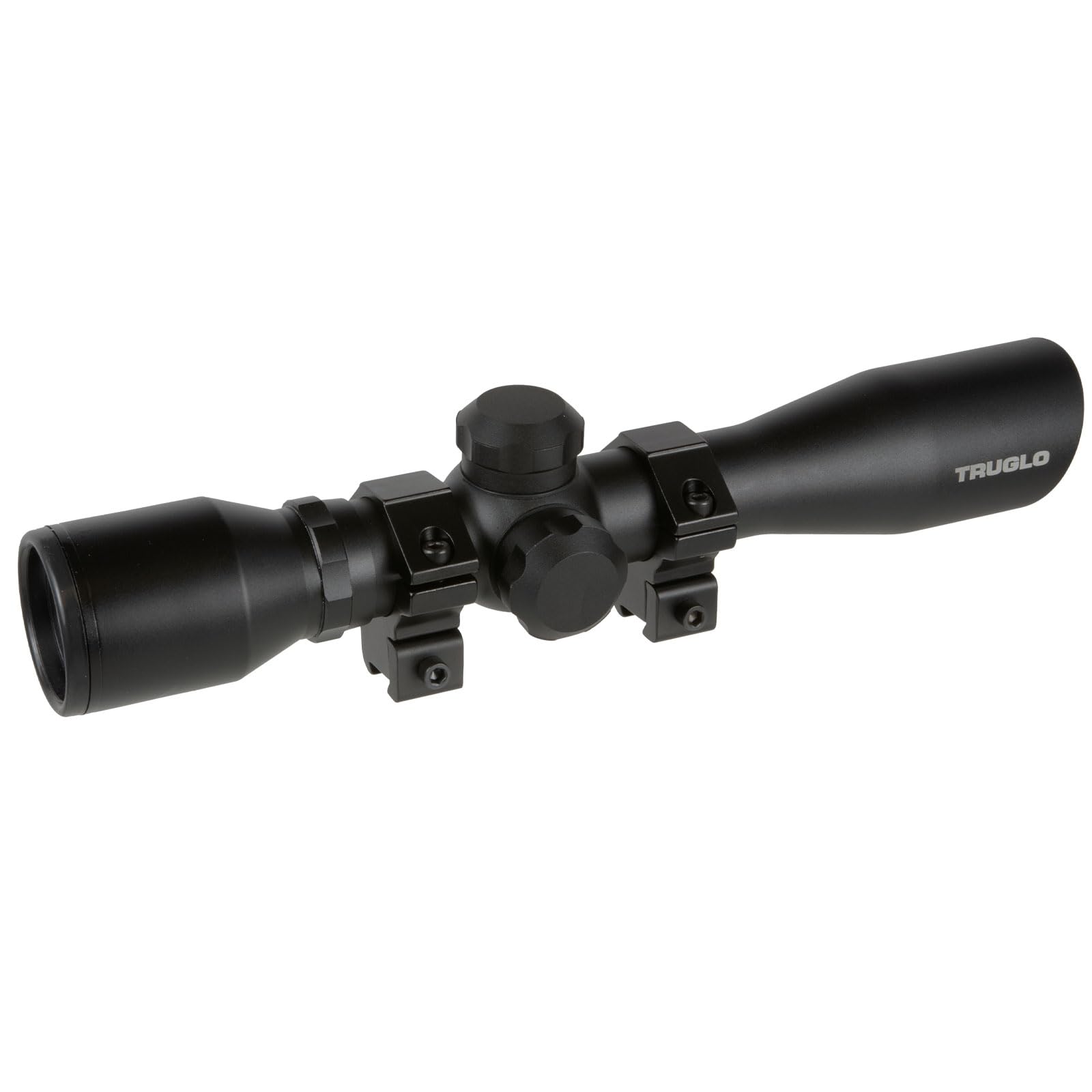 4x32MM TRUGLO Compact Tactical Hunting Shooting Durable Waterproof Fogproof Scratch-Resistant Aluminum Tube Duplex Reticle Riflescope with Weaver-Style 3/8 Mount & Lens Covers Included,Black