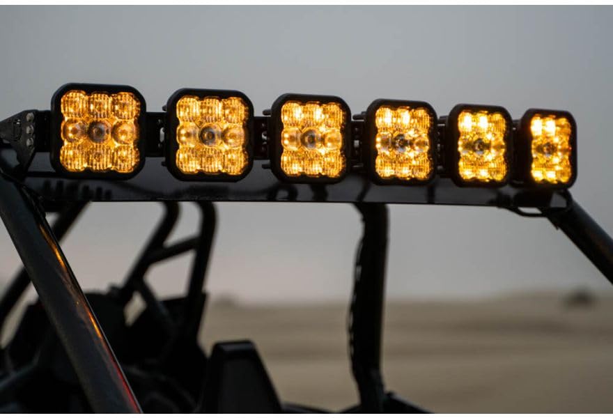 SS5 Diode Dynamics Roof CrossLink Lightbar Kit compatible Polaris RZR Pro 2020-2023, Yellow Combo Pro