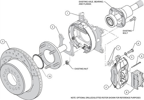 P/S FDLI Park Brake Kit, Drilled, Red