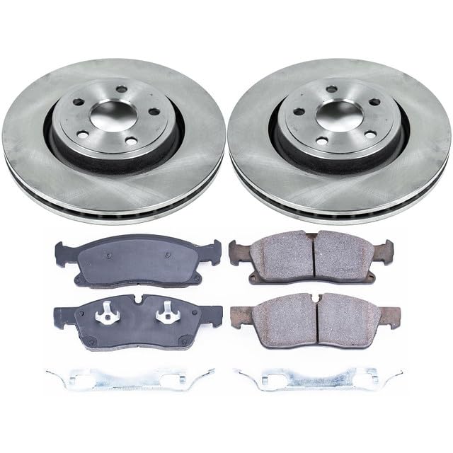 POWERSTOP Autospecialty KOE6536 Front Replacement Brake Kit-OE Brake Rotors & Ceramic Brake Pads For Dodge Durango 2012-2020, Jeep Grand Cherokee 2013-2015 [Model Specific]