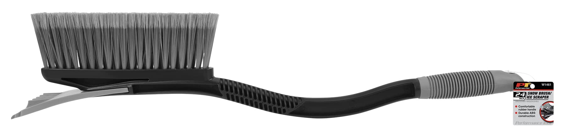 W1461 Performance Tool Ice Scraper/Snow Brush Tool - Dual-Function Winter Accessory for Easy Removal of Ice and Snow from Car Windshields and Roofs