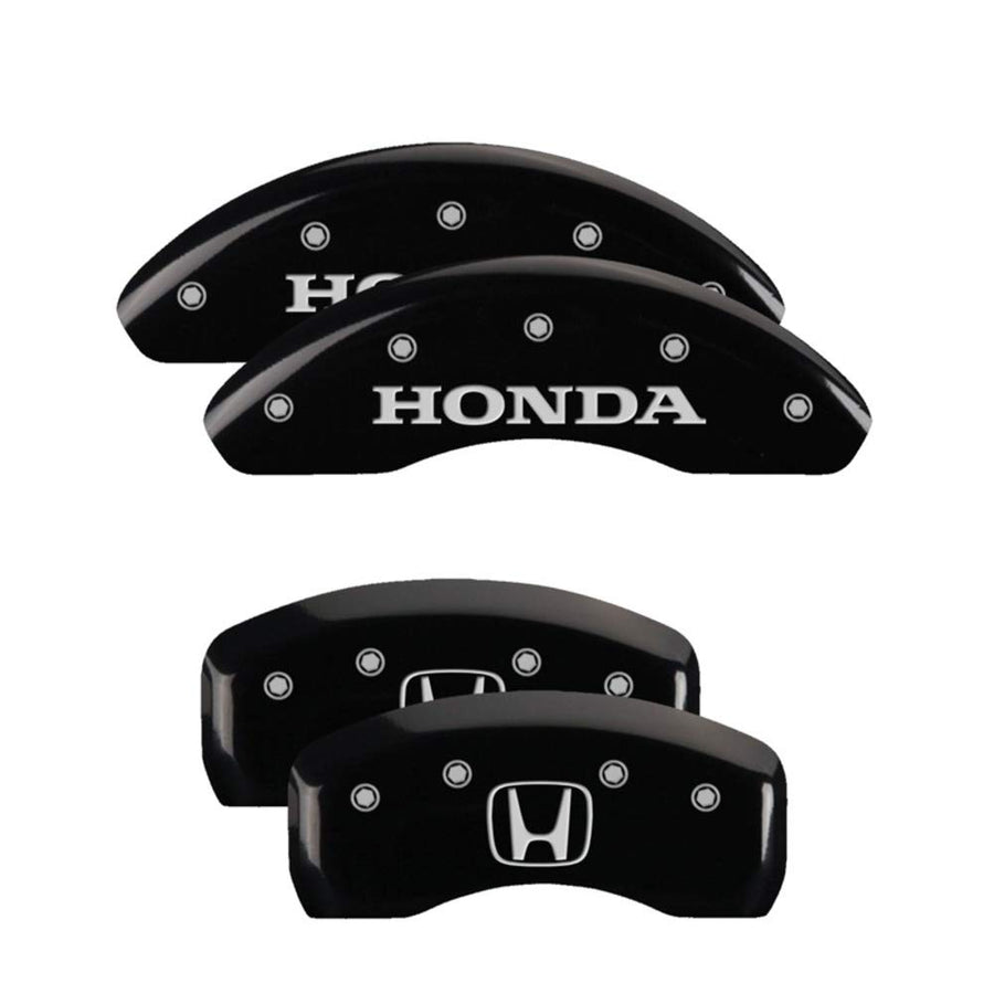 Honda/H Logo MGP Caliper Covers Black Powder Coat Finish, Silver Characters, Set of 4 20226SHOHBK