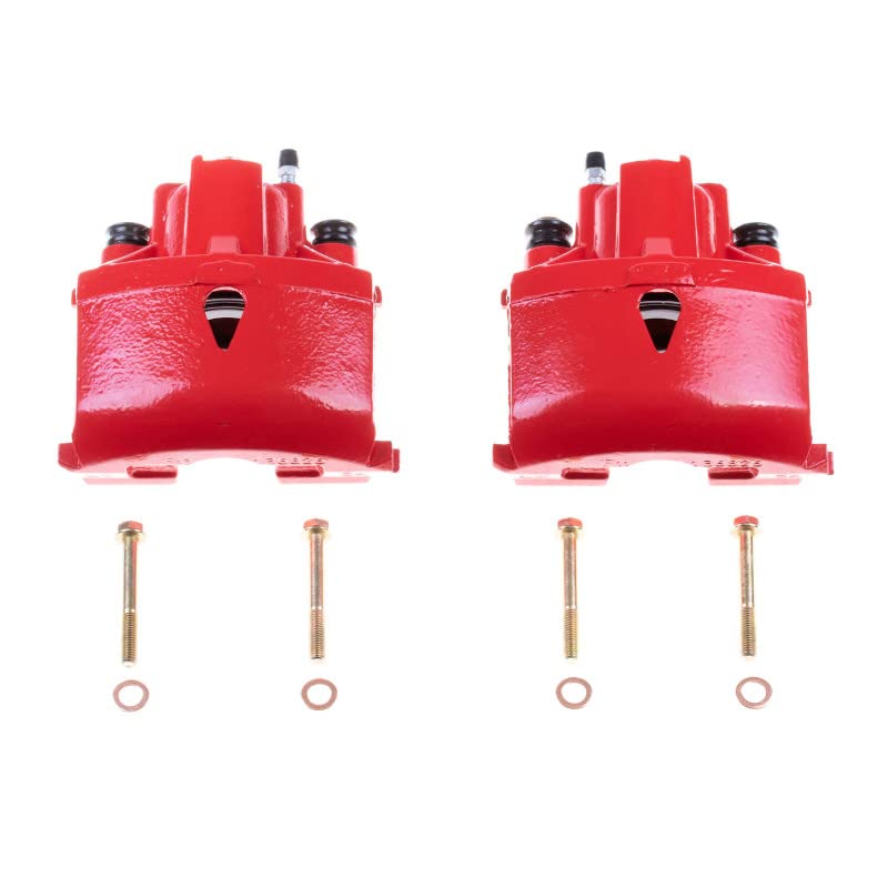 Power Stop S4768 Front Pair of High-Temp Red Powder Coated Calipers For Dodge Neon 2000-2005, Plymouth Neon 2000-2001 [Model Specific]
