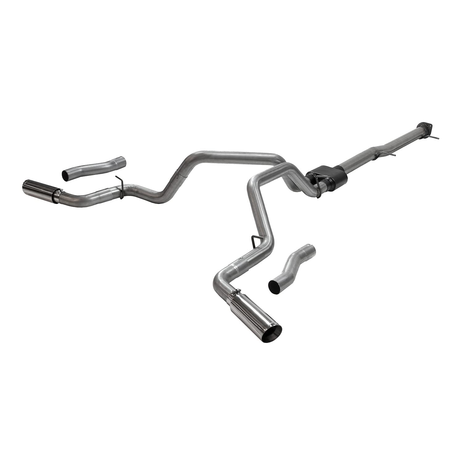 Flowmaster Outlaw 818112 Cat-Back Exhaust 3.5 to 3 Inch Dual Rear Exit Stainless 4 Inch Polished Tips Compatible with 2020-2024 Chevy Silverado GMC Sierra 2500HD/3500HD Crew Cab 6.5' Bed 6.6L Gas V8