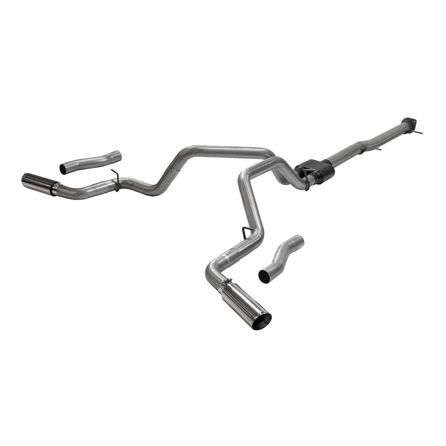 Flowmaster Outlaw 818112 Cat-Back Exhaust 3.5 to 3 Inch Dual Rear Exit Stainless 4 Inch Polished Tips Compatible with 2020-2024 Chevy Silverado GMC Sierra 2500HD/3500HD Crew Cab 6.5' Bed 6.6L Gas V8