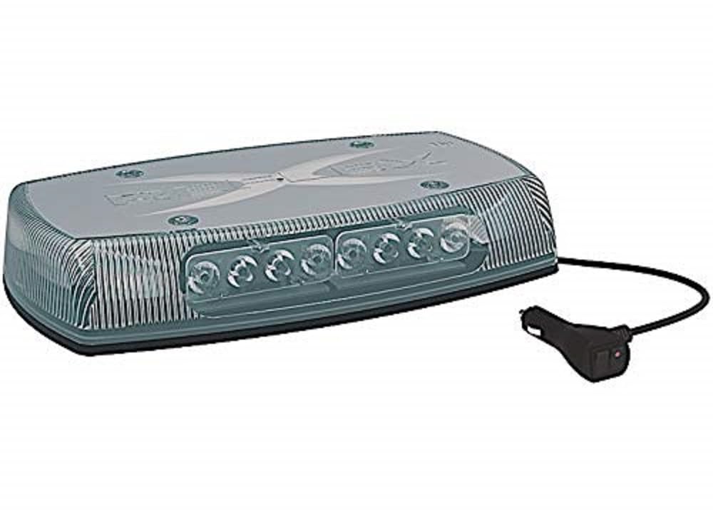 MINIBAR Reflex 15IN 12-24VDC, 18 Flash Patterns, Magnet Mount, Clear Dome, Amber/Clear Illum