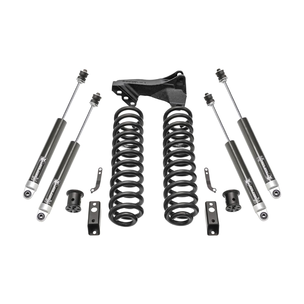2.5'' Coil Spring Front Lift Kit ReadyLIFT 46-27290 with Falcon 1.1 Monotube Front and Rear Shocks and Front Track Bar Bracket For Ford F250/F350 Diesel 4WD