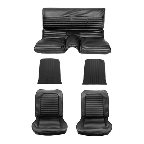 Full Set Scott Drake Fastback Standard Seat Upholstery - Black 65FB-S-FULL-BK
