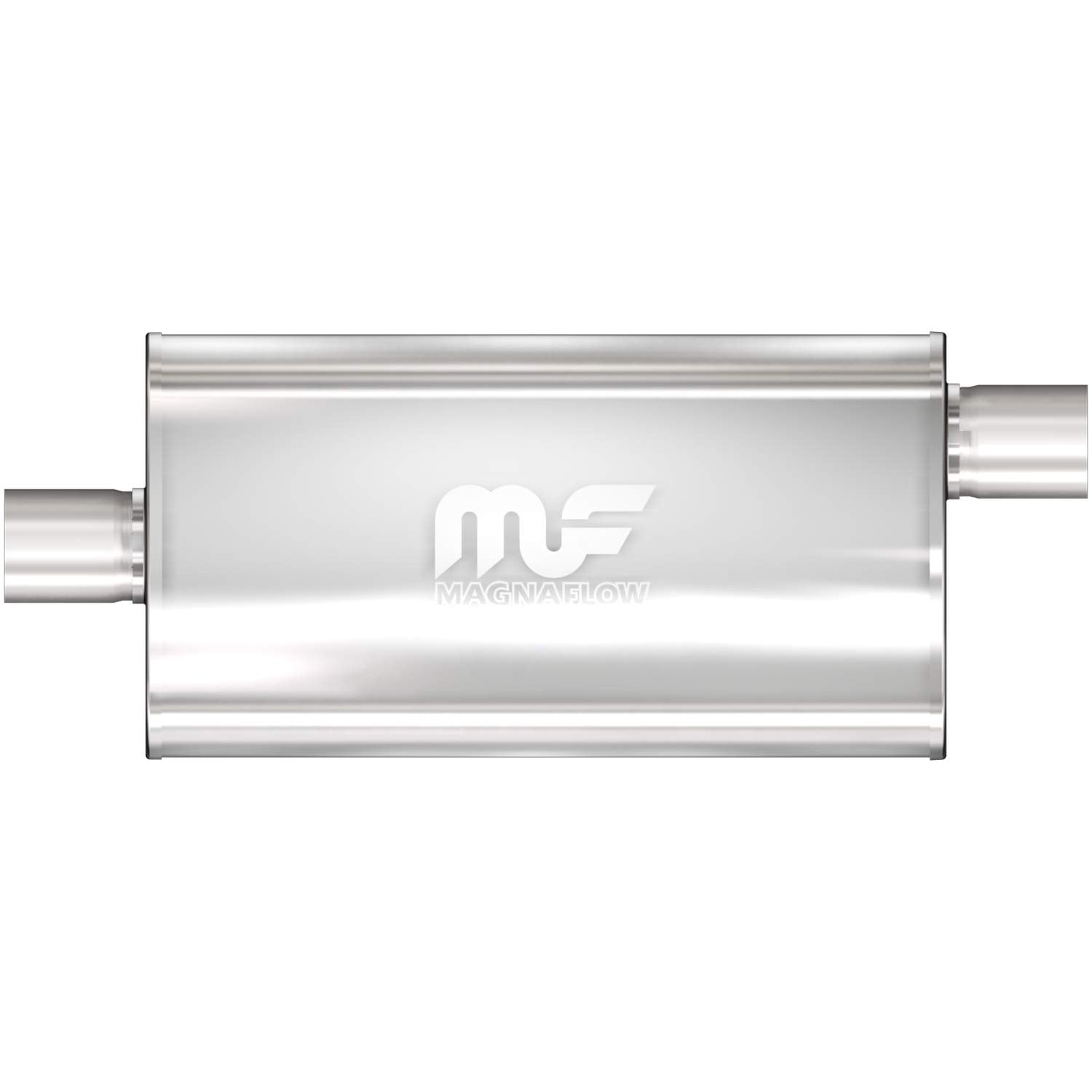 MagnaFlow Exhaust Performance Muffler 12909: 3.5"/3.5" Inlet/Outlet, 5x11x22" Oval, Stainless Steel, Satin Finish
