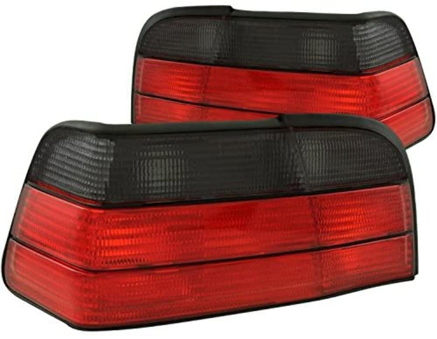Chrome Euro Tail Light Set-Red/Smoke Lens ANZO USA 221199
