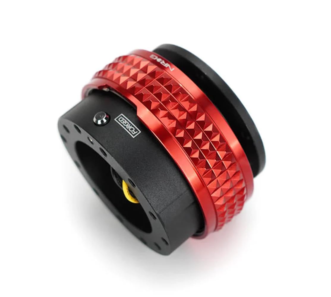 NRG Innovations Gen 2.1 Race Steering Wheel Quick Release Kit Adapter, Black Body/Red Pyramid Ring NRG-SRK-210BK-RD