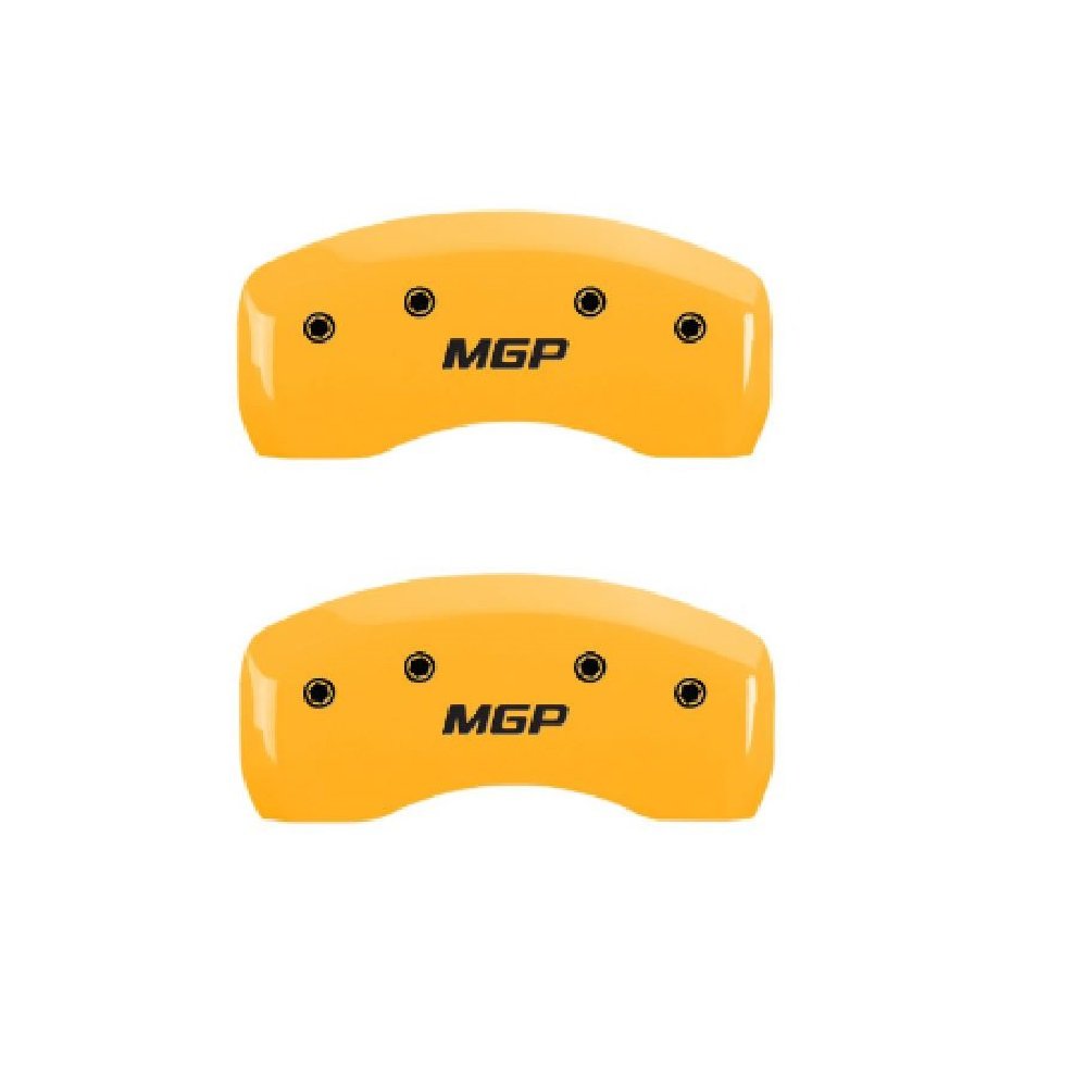 MGP Caliper Covers Yellow 16235SMGPYL Front and Rear Disc Brake Caliper Cover, Set of 4 (for 2017 Toyota Corolla iM w/ 17" Rims)