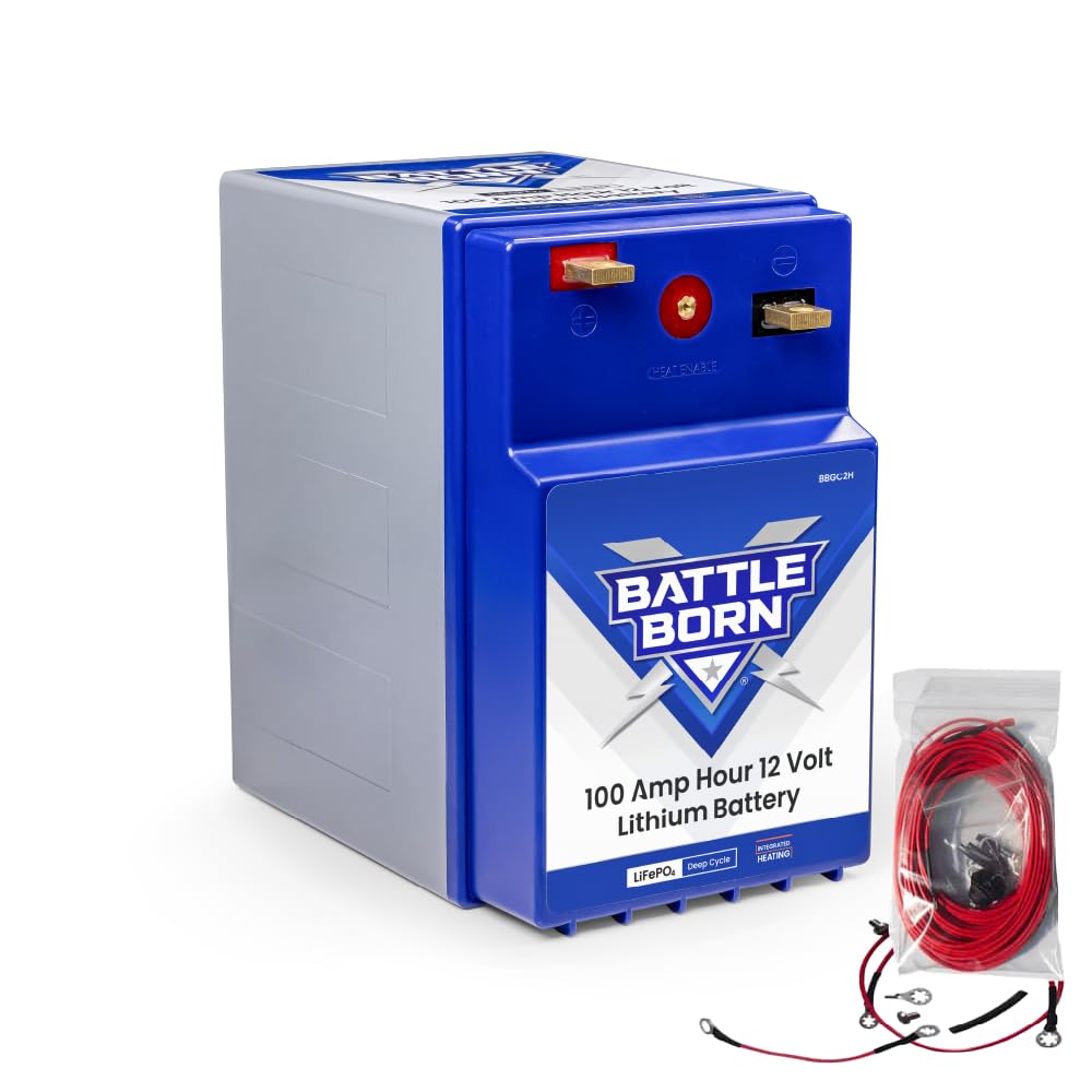 12V 100Ah GC2 Heated Lithium-Ion (LiFePO4) RV, Marine, Solar, & Off Grid Battery - Integrated Heating Technology - Internal BMS, High & Low Temperature Protection - Battle Born Batteries
