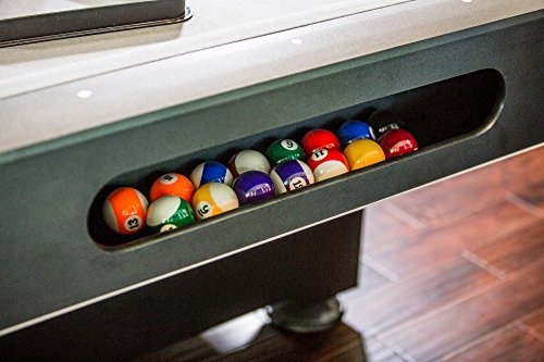 8' Slate Mizerak Dakota Billiard Table - Features Reinforced Pedestal Legs and Wool Blend Cloth for Durability