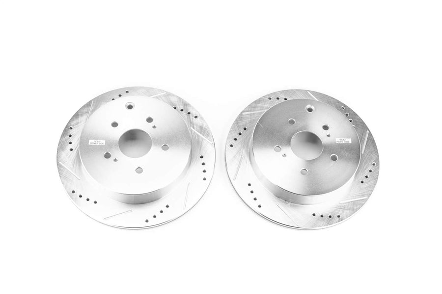 Power Stop Evolution Performance JBR1543XPR Drilled, Slotted & Plated Rear Brake Rotor Pair For Suzuki Grand Vitara 2009-2013 [Model Specific]