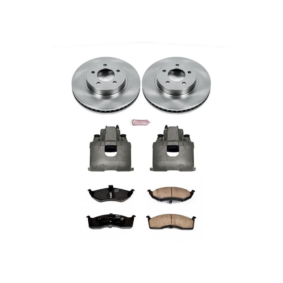 Power Stop KCOE1694 Replacement Autospeciality Front Caliper Kit- OE Rotors, Ceramic Brake Pads, Calipers For Chrysler Concorde 1998-2004, Dodge Intrepid 1998-2004 [Model Specific]