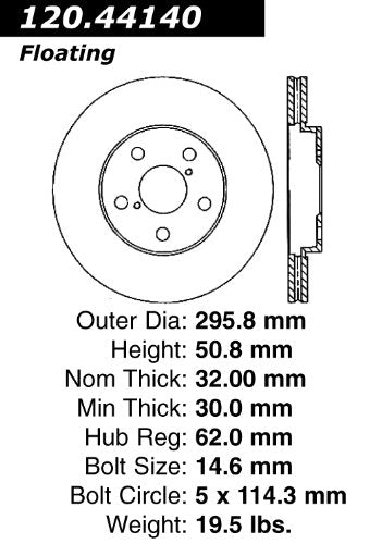 Premium Centric Parts 120.44140 Brake Rotor