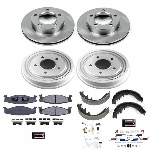 Power Stop KOE15461DK Front and Rear Brake Kit-OE Rotors/Drums & Ceramic Brake Pads For Ford Bronco 1994-1996 [Model Specific]