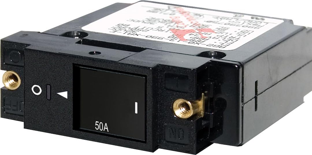 Blue Sea Systems A-Series Off Restricted Flat Rocker Single Pole 50A Circuit Breaker
