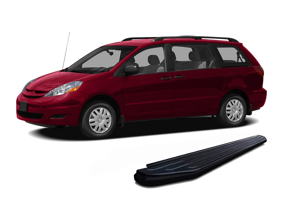Peerless Black Horse Running Boards Compatible with 2005-2010 Toyota Sienna-PR-TYSNBK Black