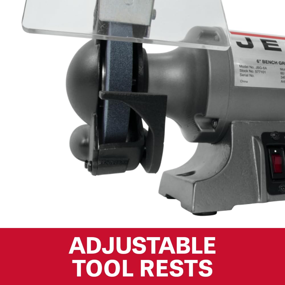 JET 6-Inch Grinder Bench, 3450 RPM, 1/4 HP, 115V 1Ph (Model JBG-6)