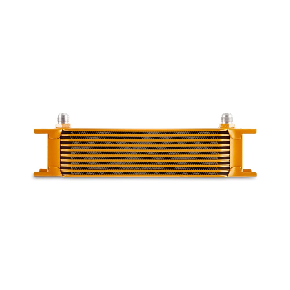 Mishimoto Universal 10-Row Oil Cooler, 8AN, Gold MMOC-10-8GD