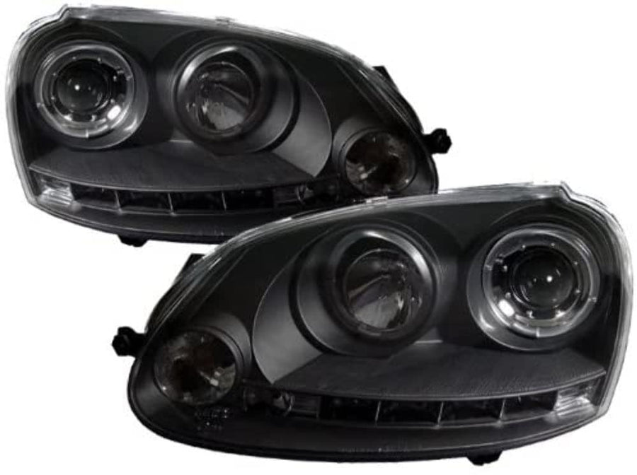 LED Halo Spyder Auto Projector Headlights Black/Clear 5012098