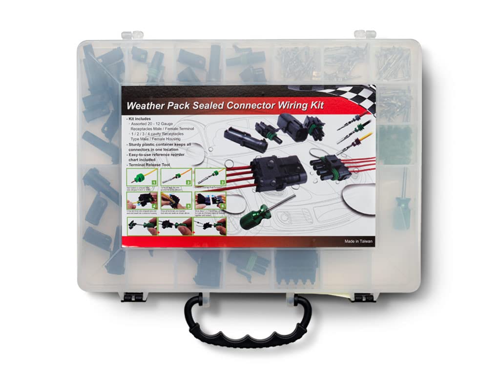 Weather Pack Connector Kit PerTronix for 24-10 AWG Wire, Includes Release Tool, 209 Pcs