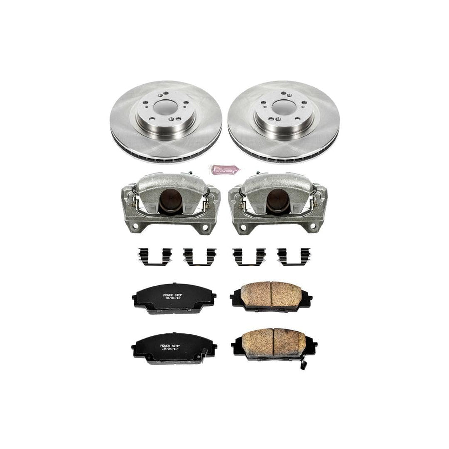 Power Stop KCOE2439 1-Click OE Replacement Brake Kit with Calipers For Acura RSX 2002-2006, Honda Civic 2006-2011 [Model Specific]