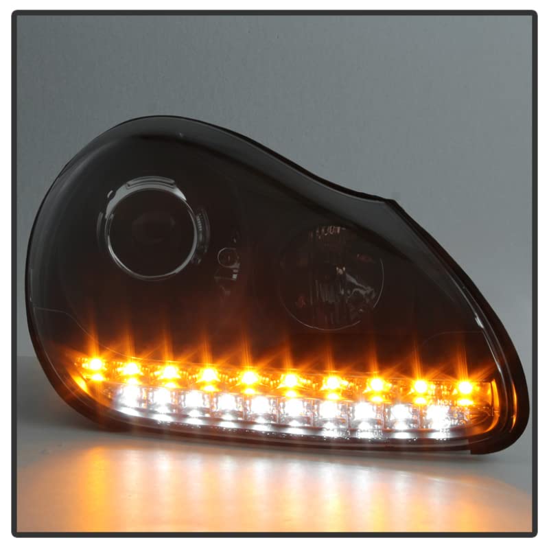 Porsche Cayenne 03-06 Spyder 5080967 Projector Headlights - Xenon/HID Model Only (Not Compatible With Halogen Model) - DRL LED - Black
