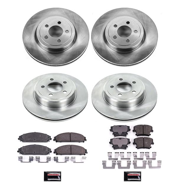 POWERSTOP KOE2853 Autospecialty Front and Rear Replacement Brake Kit Brake Rotors and Ceramic Brake Pads For Chrylser 300 | Dodge Charger Challenger Magnum [Application Specific]
