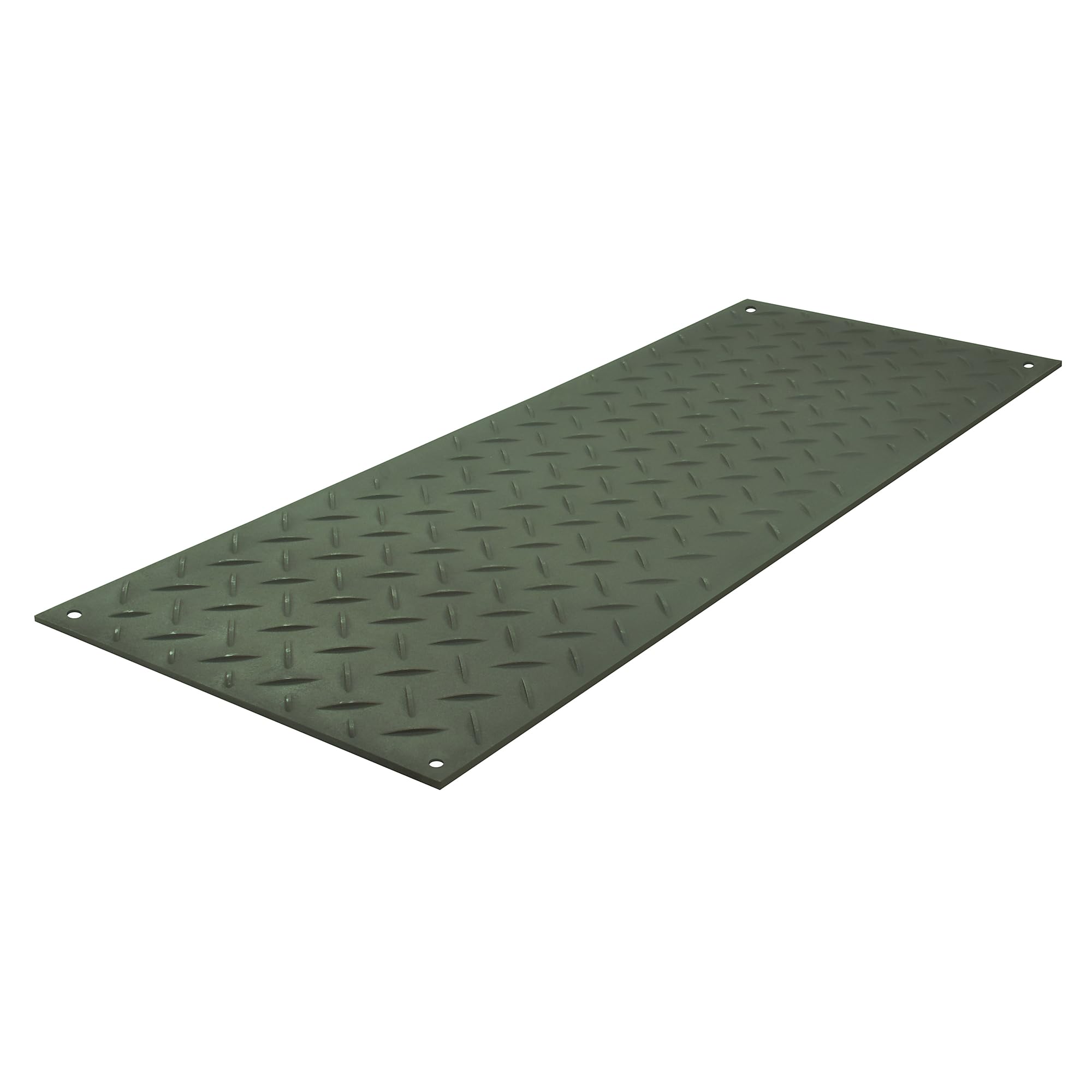 TuffTrak Ground Protection Mat VersaMat - Black, 3ft.W x 8ft.L, Diamond Plate/Pedestrian Plate Tread Design, Model Number VM38