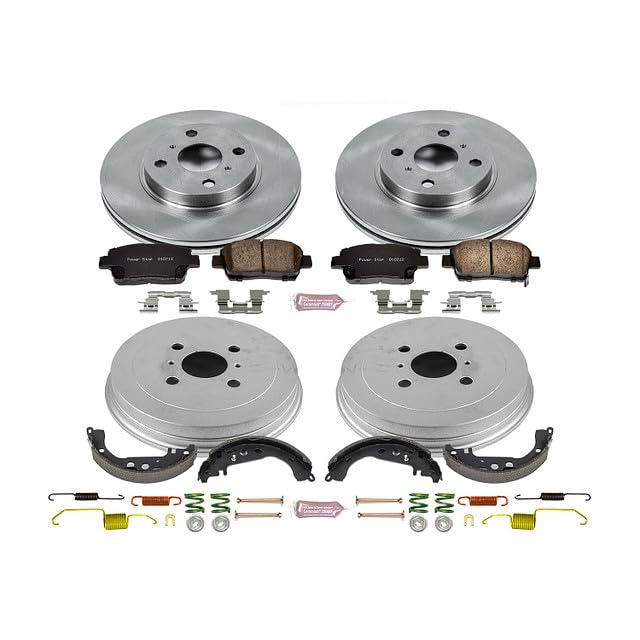 Power Stop Autospecialty KOE15199DK Front and Rear Replacement Brake Kit-OE Brake Drums & Ceramic Brake Pads For Scion xA 2004-2006, Scion xB 2004-2006 [Model Specific]