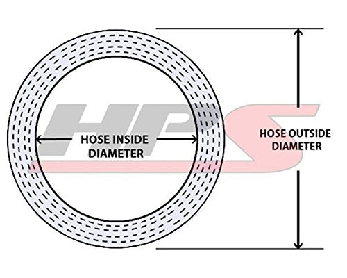 HPS Silicone High Temperature HTSC-250-L4-BLK 4-ply Reinforced Straight Coupler Hose, 85 PSI Maximum Pressure, 4" Length, 2-1/2" ID, Black