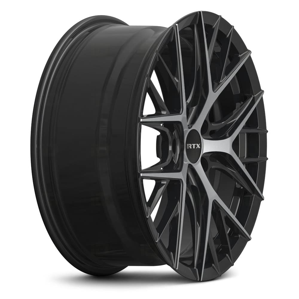 Custom RTX Wheel - 17x7.5, 38 Offset, 5x112 Bolt Pattern, 66.6mm Hub - Black Machined Rim