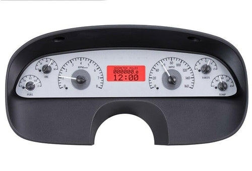 Dakota Digital VHX-94C-CAP-S-R Gauge Instrument System Compatible with 1994-96 Chevy Caprice/Impala SS Silver Alloy Red Backlighting