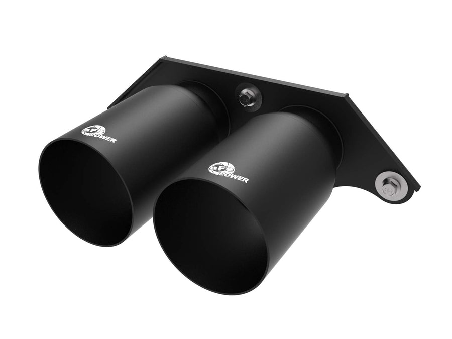 MACH Force-Xp aFe Power 49C36435-B OE Replacement Exhaust Tips for 2014-2019 Porsche 911 GT3, 4", Satin Black