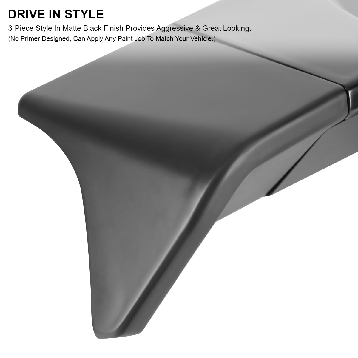 Matte Black ABS Cab Roof Spoiler Spec-D Tuning for 2019-2021 Dodge Ram 1500 Models