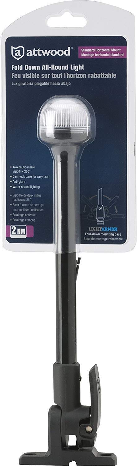 Folding 12” All-Round Incandescent Pole Light Attwood 5358-P12-7