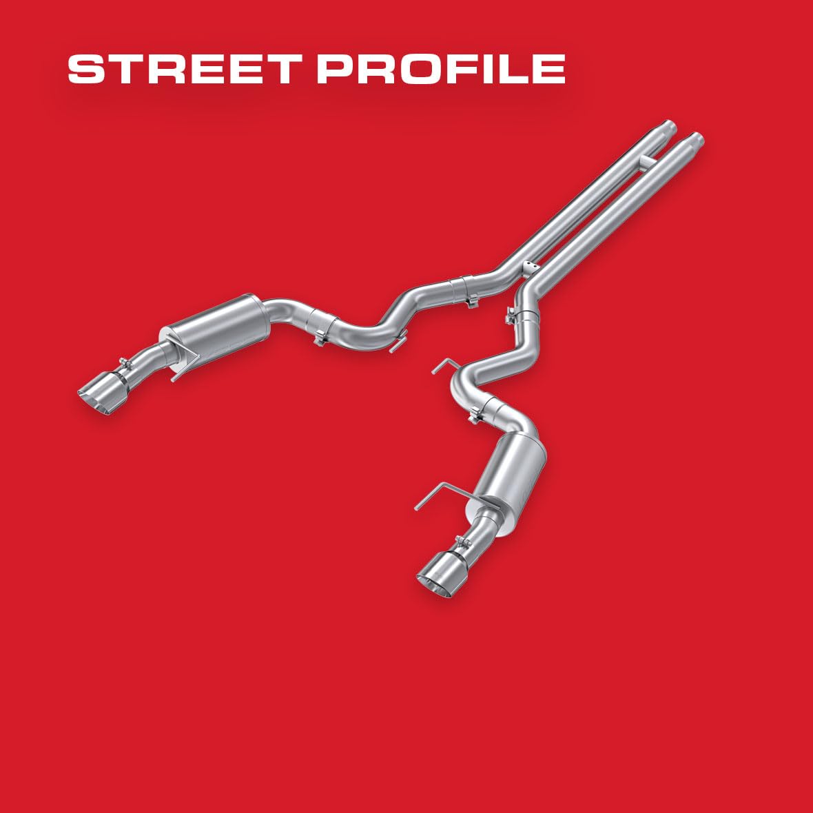 3" Dual Split Rear MBRP T409 Cat Back with 4.5" Tips Street Version