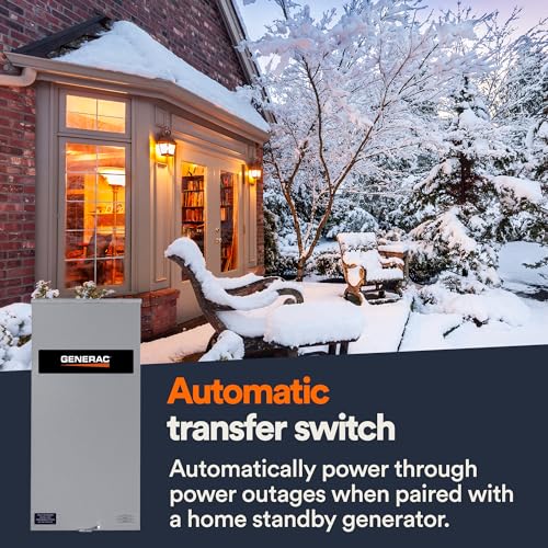150 Amp Generac Single Phase Generator Automatic Transfer Switch - Service Entrance Rated - NEMA 3R Outdoor Rated Aluminum Enclosure - Power Management for Indoor and Outdoor Use
